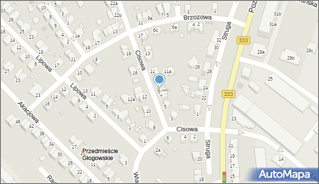 Legnica, Cisowa, 9, mapa Legnicy