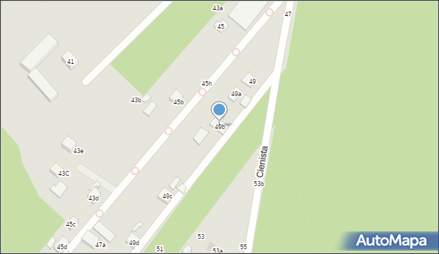 Lublin, Cienista, 49b, mapa Lublina