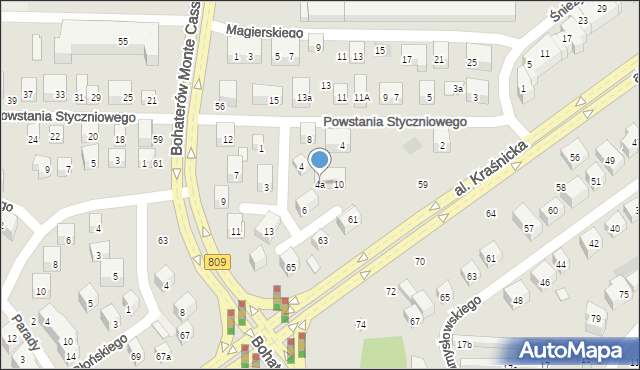 Lublin, Cieszkowskiego Kajetana, 4a, mapa Lublina