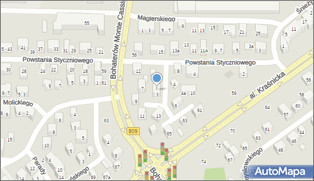 Lublin, Cieszkowskiego Kajetana, 5, mapa Lublina