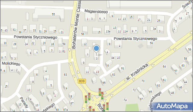 Lublin, Cieszkowskiego Kajetana, 5, mapa Lublina