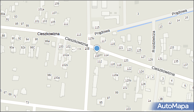 Łuków, Cieszkowizna, 110, mapa Łuków