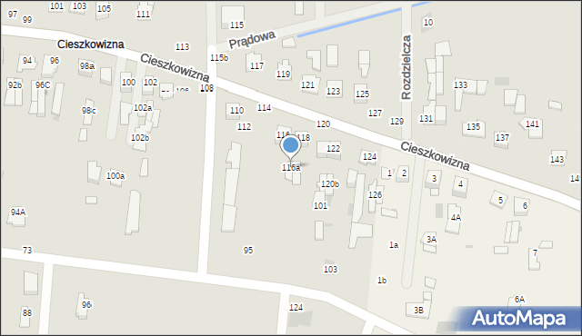 Łuków, Cieszkowizna, 116a, mapa Łuków