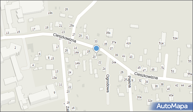 Łuków, Cieszkowizna, 20a, mapa Łuków