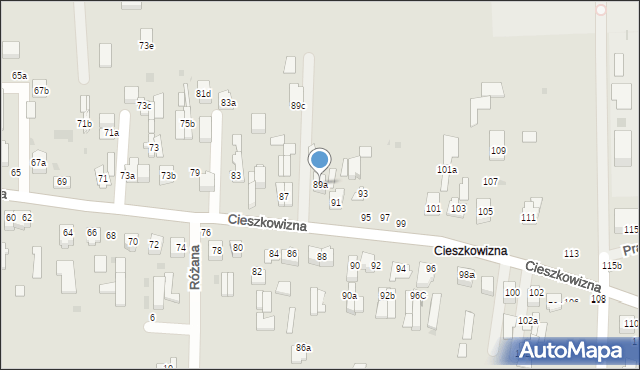 Łuków, Cieszkowizna, 89a, mapa Łuków