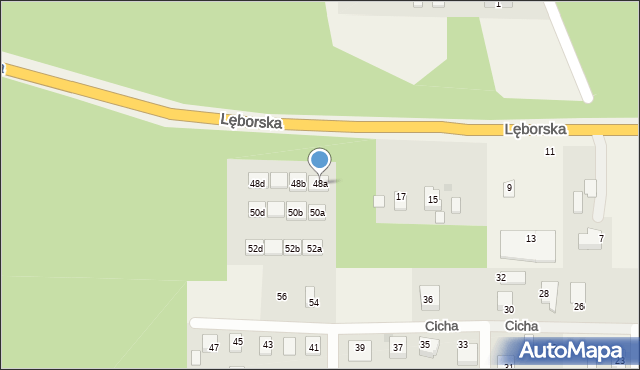 Luzino, Cicha, 48a, mapa Luzino