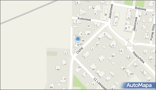 Michałowice, Cicha, 6, mapa Michałowice