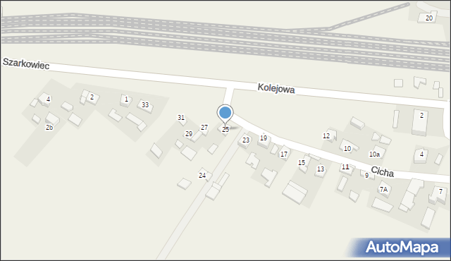 Miechów-Charsznica, Cicha, 25, mapa Miechów-Charsznica