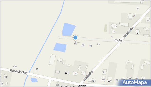 Mienia, Cicha, 89, mapa Mienia