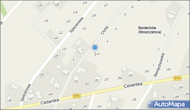 Moszczenica, Cicha, 2, mapa Moszczenica