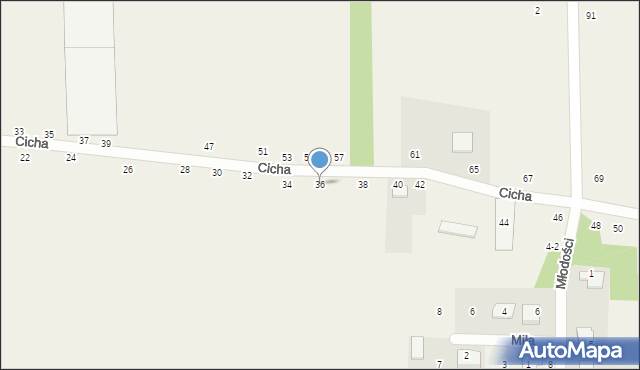 Mykanów, Cicha, 36, mapa Mykanów