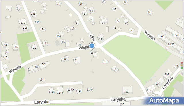 Mysłowice, Cicha, 1c, mapa Mysłowice