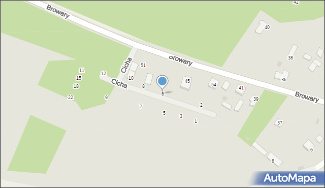 Myszyniec, Cicha, 6, mapa Myszyniec