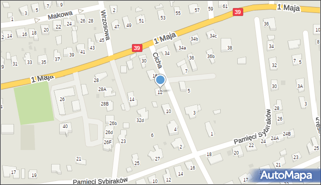 Namysłów, Cicha, 12, mapa Namysłów