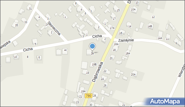 Niegowonice, Cicha, 2a, mapa Niegowonice