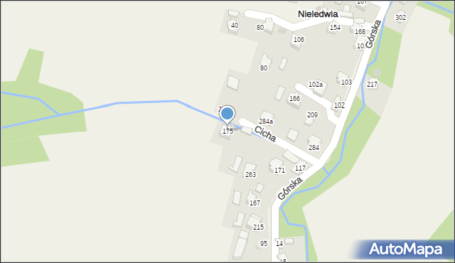 Nieledwia, Cicha, 175, mapa Nieledwia