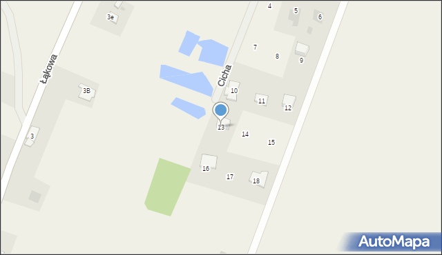 Nowa Wieś, Cicha, 13, mapa Nowa Wieś
