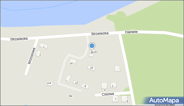 Obrzycko, Cisowa, 20, mapa Obrzycko