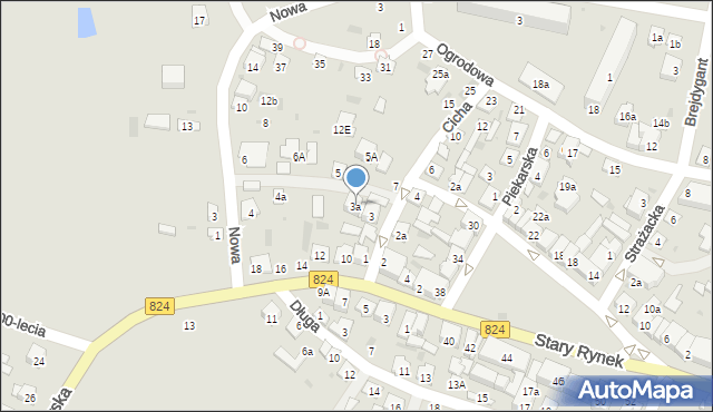 Opole Lubelskie, Cicha, 3a, mapa Opole Lubelskie