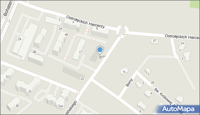 Ostrołęka, Cieplińskiego Łukasza, 19, mapa Ostrołęka