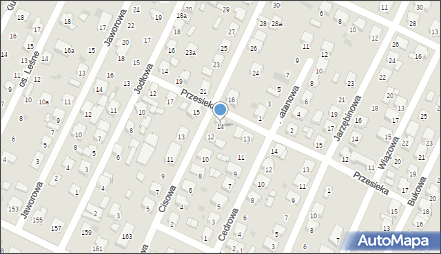 Ostrów Wielkopolski, Cisowa, 14, mapa Ostrów Wielkopolski