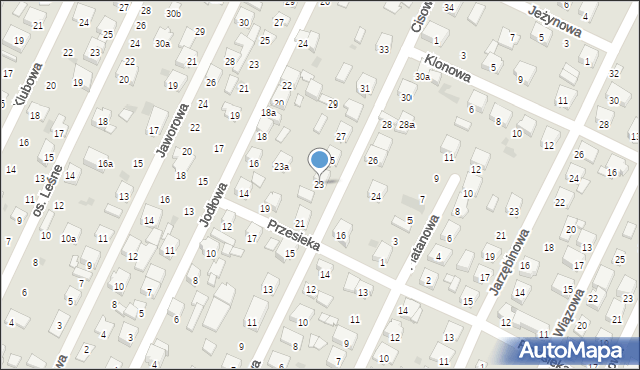 Ostrów Wielkopolski, Cisowa, 23, mapa Ostrów Wielkopolski