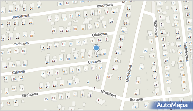 Ostrowiec Świętokrzyski, Cisowa, 2, mapa Ostrowiec Świętokrzyski