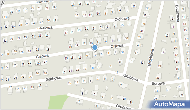 Ostrowiec Świętokrzyski, Cisowa, 7, mapa Ostrowiec Świętokrzyski