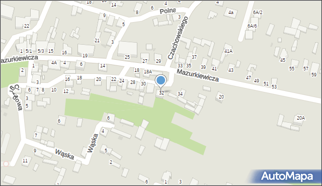 Ożarów, Cicha, 32, mapa Ożarów
