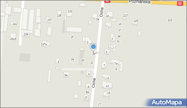 Ożarów Mazowiecki, Cicha, 2b, mapa Ożarów Mazowiecki