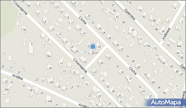 Ozorków, Cicha, 27, mapa Ozorków