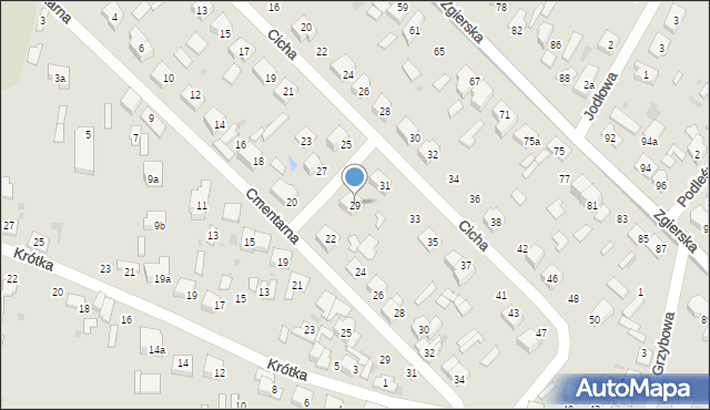 Ozorków, Cicha, 29, mapa Ozorków