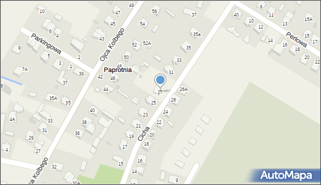 Paprotnia, Cicha, 27, mapa Paprotnia