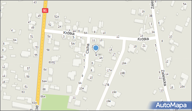 Piotrków Trybunalski, Cicha, 4, mapa Piotrków Trybunalski