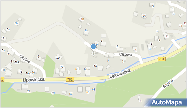 Płaza, Cisowa, 7, mapa Płaza