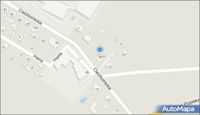 Płock, Ciechomicka, 19, mapa Płock