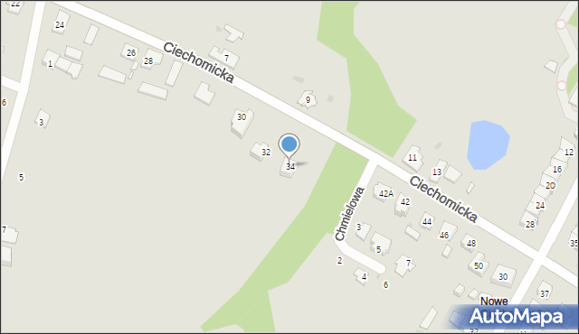 Płock, Ciechomicka, 34, mapa Płock