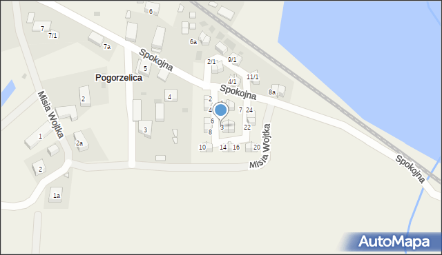 Pogorzelica, Cicha, 3, mapa Pogorzelica