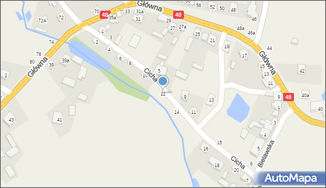 Poświętne, Cicha, 12, mapa Poświętne