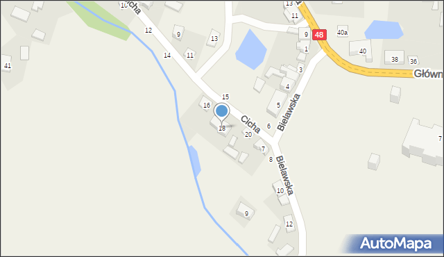 Poświętne, Cicha, 18, mapa Poświętne