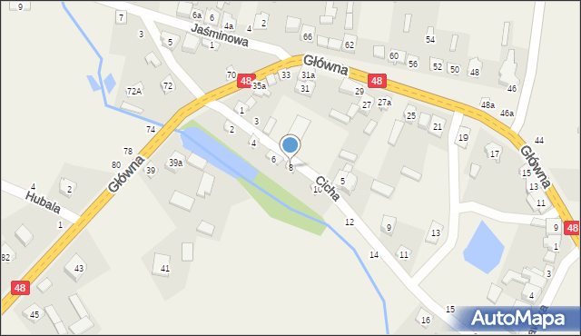 Poświętne, Cicha, 8, mapa Poświętne