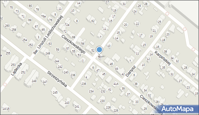 Poznań, Cieszkowskiego Augusta, 50, mapa Poznania