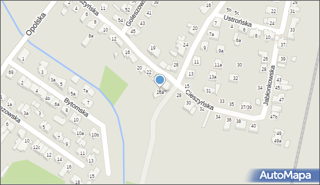 Poznań, Cieszyńska, 26a, mapa Poznania