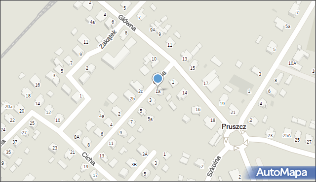 Pruszcz, Cicha, 1a, mapa Pruszcz