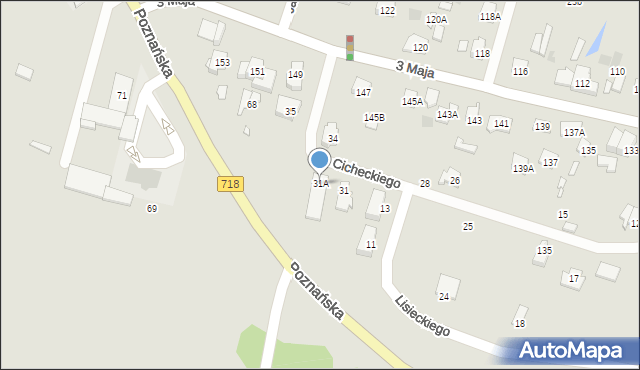 Pruszków, Cicheckiego Józefa, 31A, mapa Pruszków