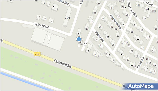 Pruszków, Ciechanowska, 1, mapa Pruszków