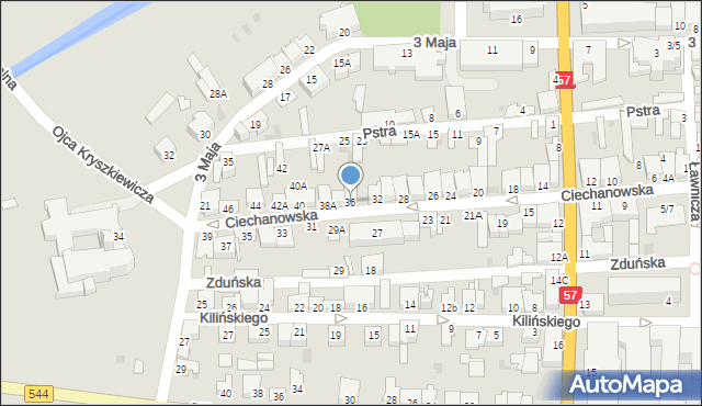 Przasnysz, Ciechanowska, 36, mapa Przasnysz