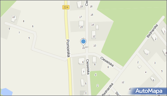 Przetoczyno, Ciesielska, 11, mapa Przetoczyno