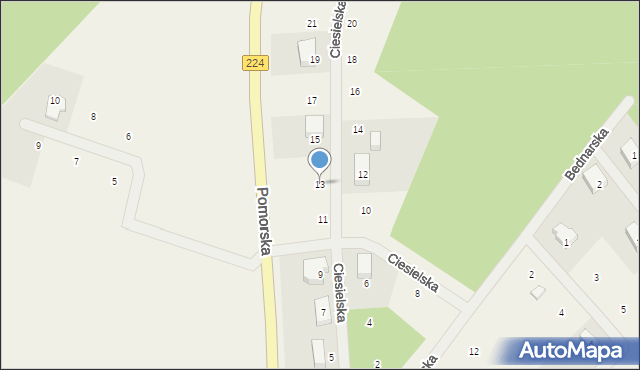 Przetoczyno, Ciesielska, 13, mapa Przetoczyno