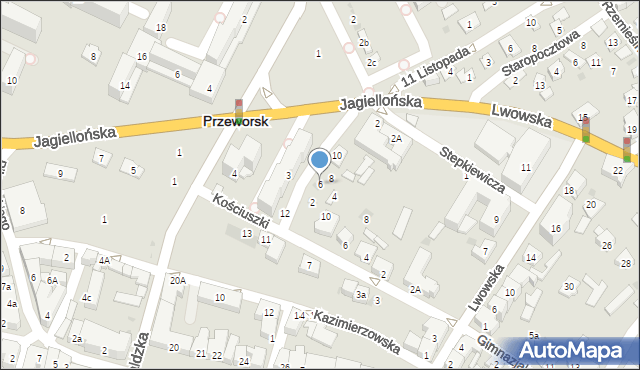 Przeworsk, Cicha, 6, mapa Przeworsk